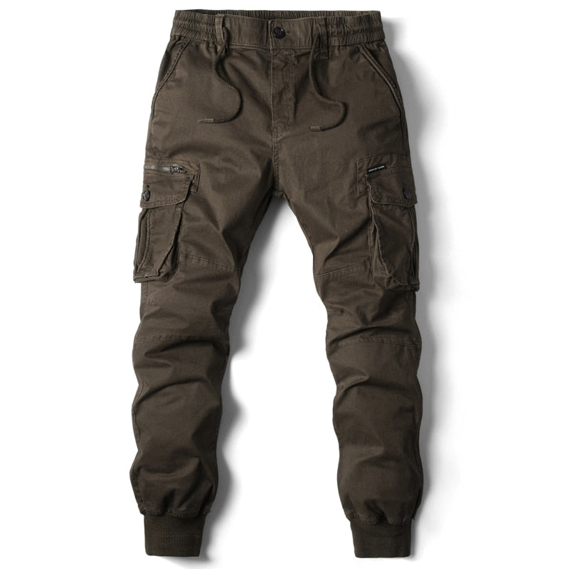 Men's Cotton Cargo Joggers | Comfortable Relaxed Fit Pants with Multiple Pockets 4