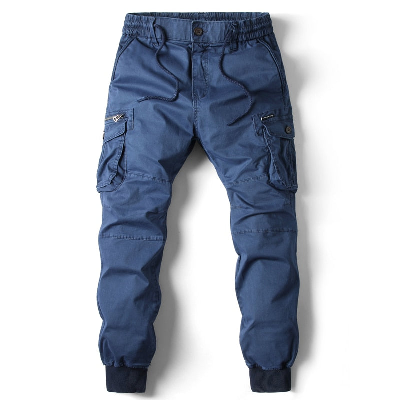 Men's Cotton Cargo Joggers | Comfortable Relaxed Fit Pants with Multiple Pockets 6