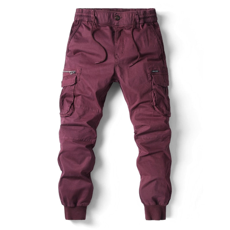 Men's Cotton Cargo Joggers | Comfortable Relaxed Fit Pants with Multiple Pockets 7