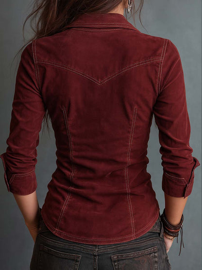 Men's Distressed Denim Shirt | Stylish Zip-Up Casual Top with Flap Pockets 1