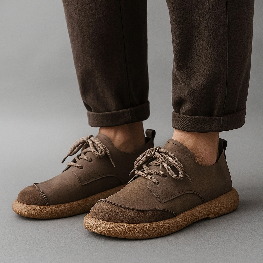 Men's Genuine Leather Sneakers | Artisan Handcrafted Casual Shoes | Comfortable Suede Design 3