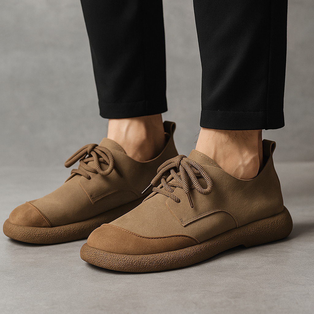 Men's Genuine Leather Sneakers | Artisan Handcrafted Casual Shoes | Comfortable Suede Design 5