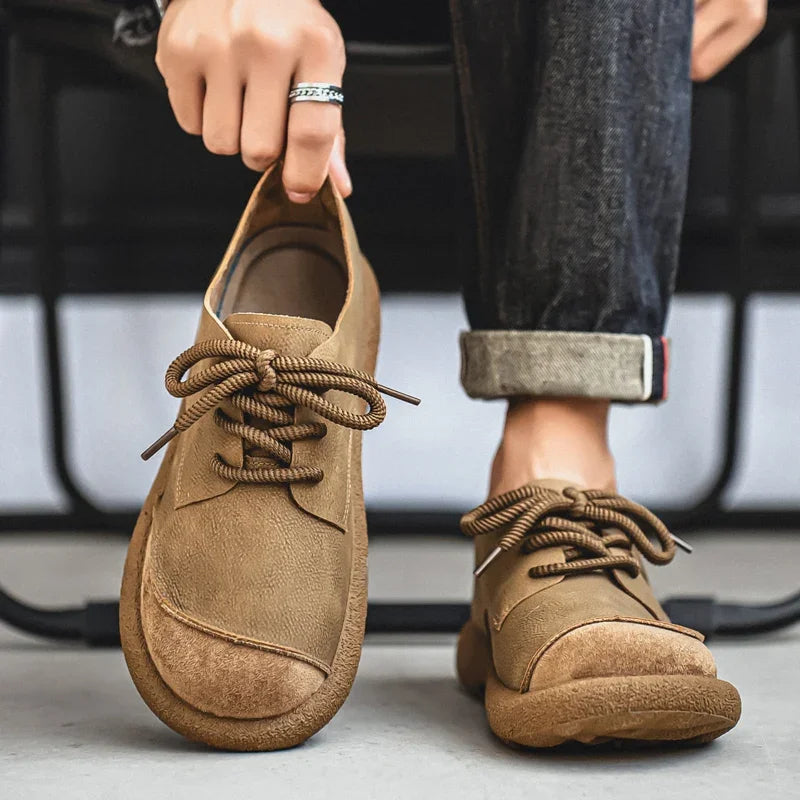 Men's Genuine Leather Sneakers | Artisan Handcrafted Casual Shoes | Comfortable Suede Design 8