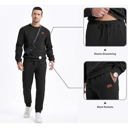 Men's Jacquard Sweatsuit Set | Comfortable Casual Tracksuit for All-Day Wear 3