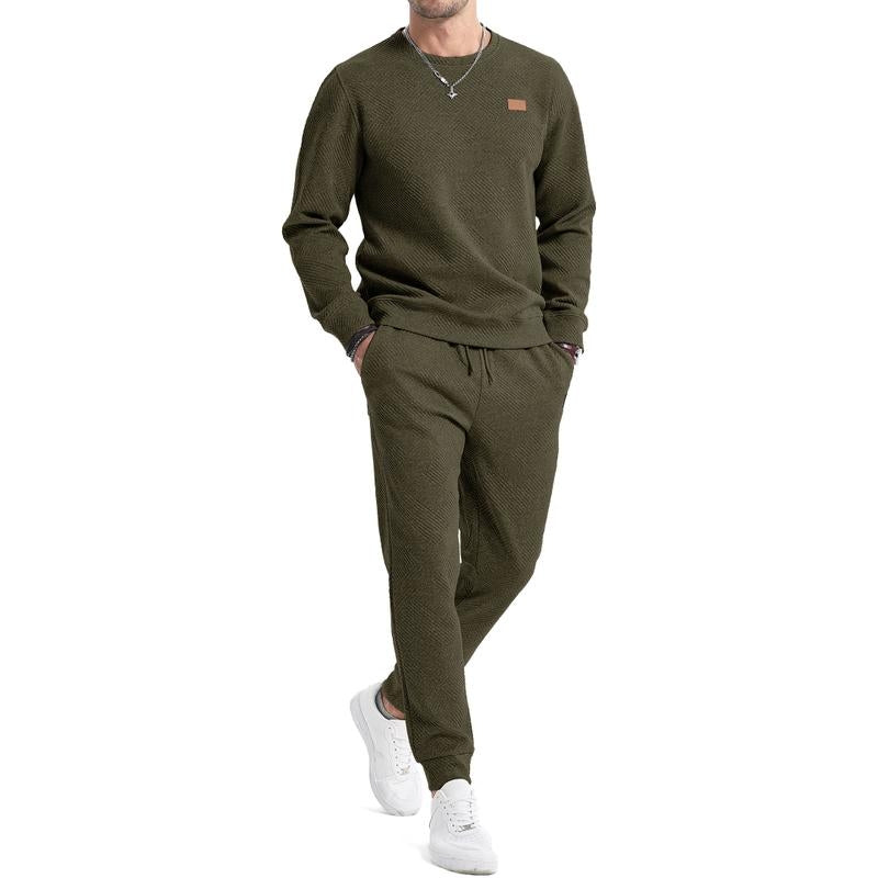 Men's Jacquard Sweatsuit Set | Comfortable Casual Tracksuit for All-Day Wear 7