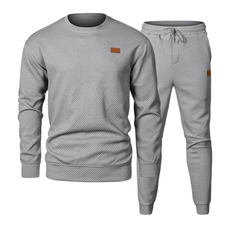 Men's Jacquard Sweatsuit Set | Comfortable Casual Tracksuit for All-Day Wear 9
