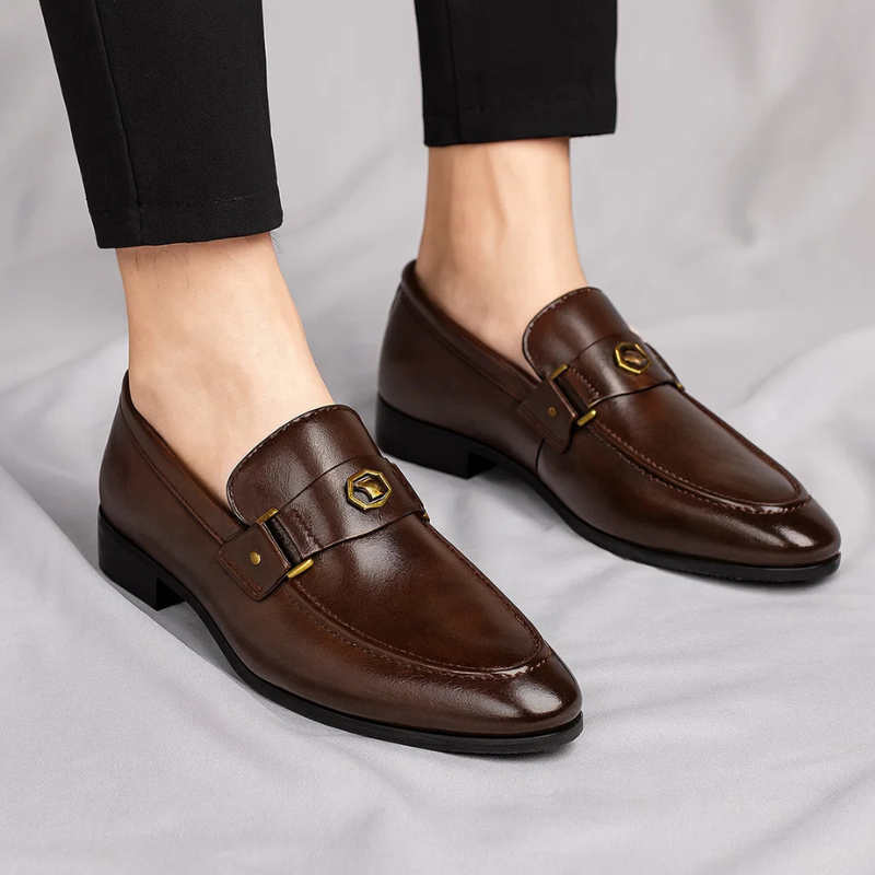 Men's Premium Italian Leather Penny Loafers | Elegant Comfortable Brown Dress Shoes 4