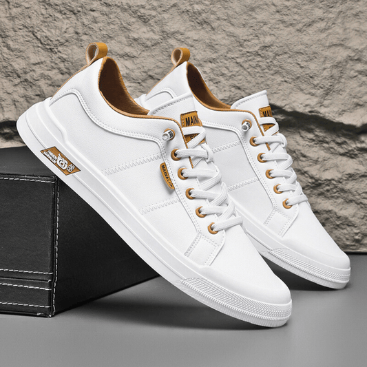 Men's Premium Leather Sneakers | Stylish Comfortable Low-Top Trainers 0