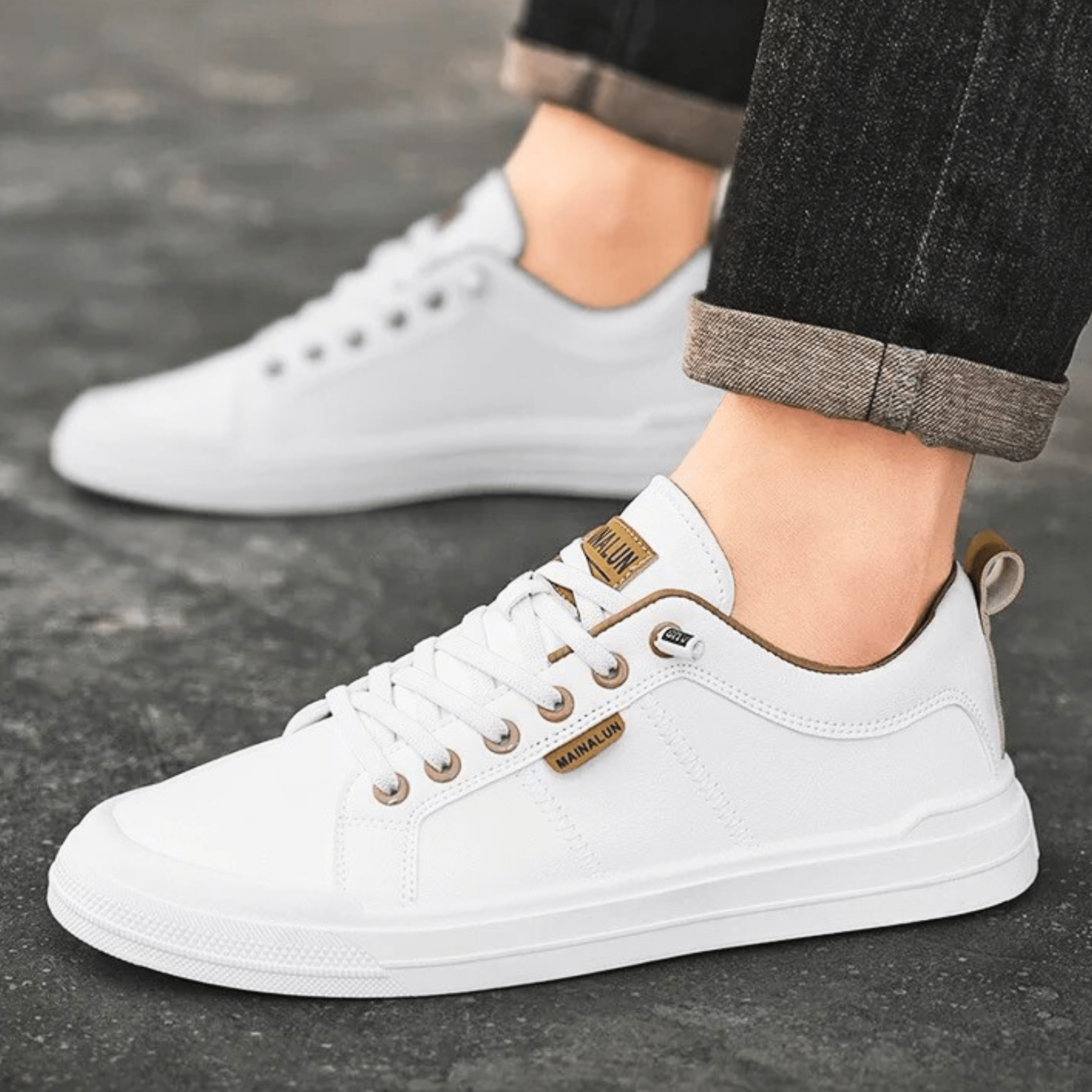 Men's Premium Leather Sneakers | Stylish Comfortable Low-Top Trainers 2