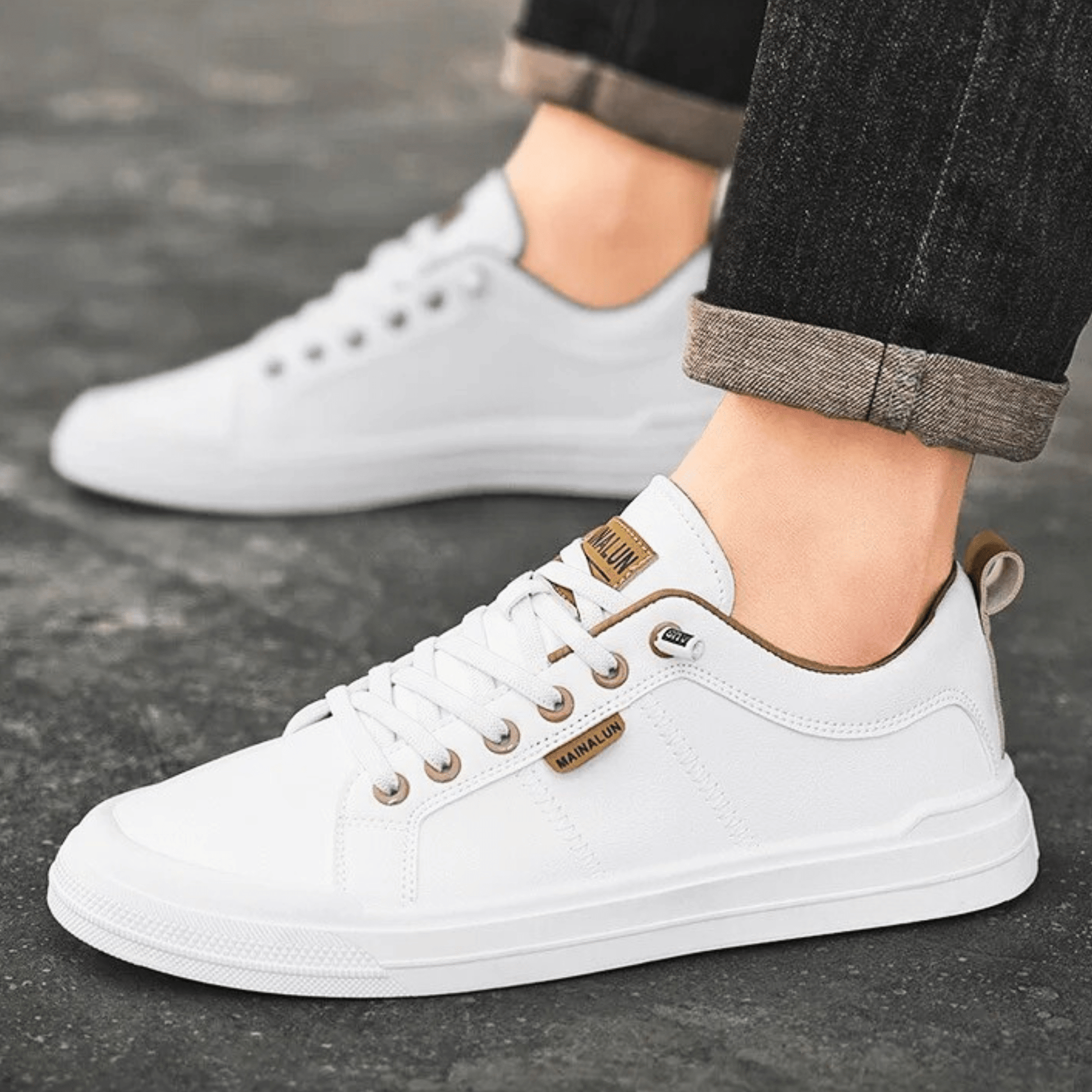 Men's Premium Leather Sneakers | Stylish Comfortable Low-Top Trainers 2