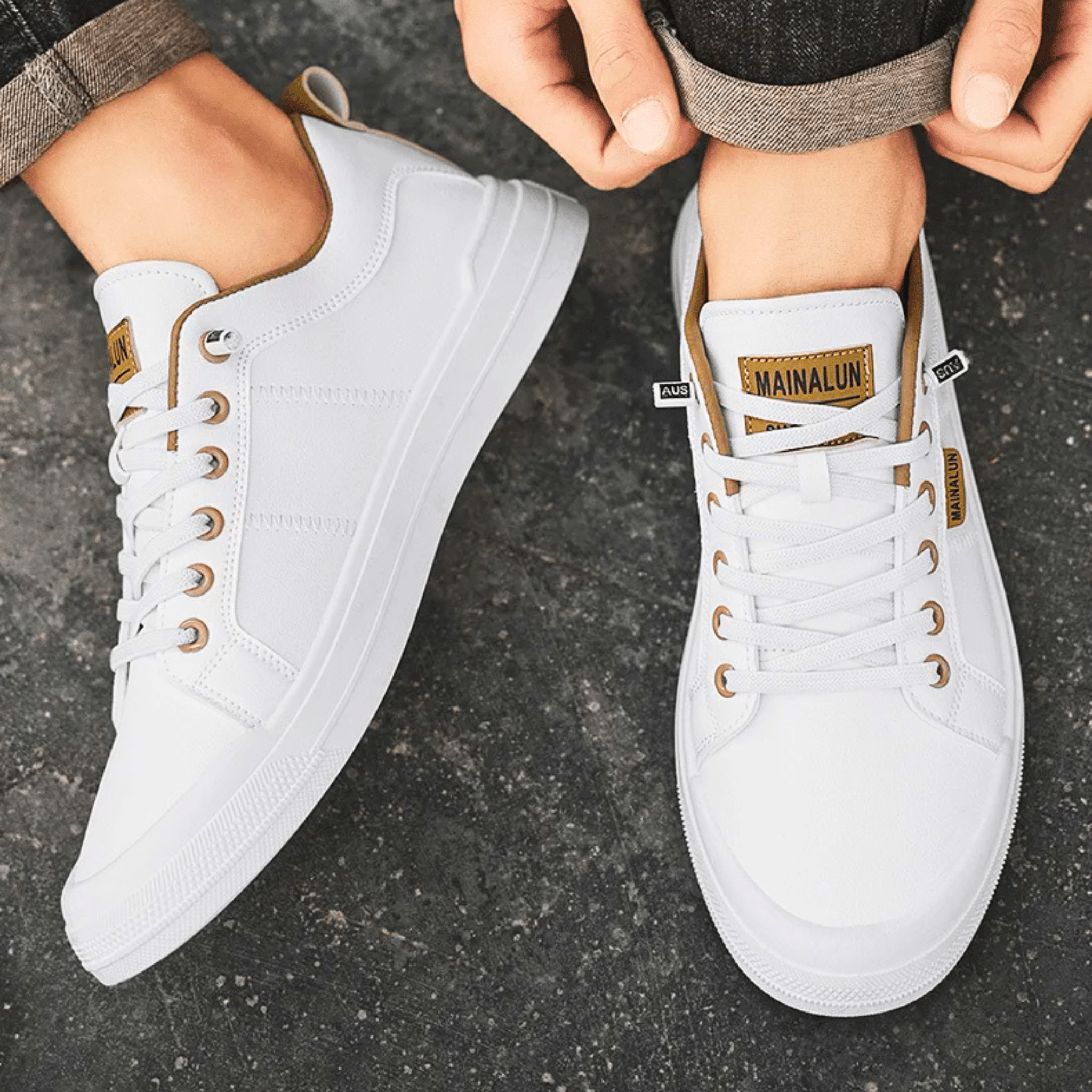 Men's Premium Leather Sneakers | Stylish Comfortable Low-Top Trainers 4