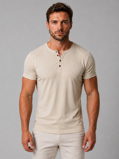 Bennett | Button-Neck Henley T-Shirt