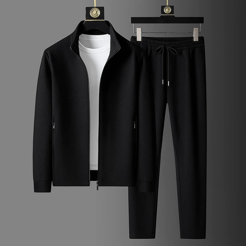 Men's Soft Fabric Tracksuit | Stylish Minimalist Two-Piece Set for Everyday Comfort 0