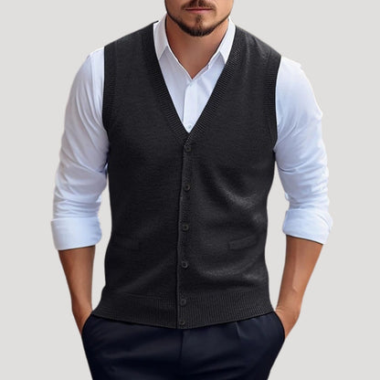 Men's Soft Knit Sleeveless Waistcoat | Stylish Tailored Layering Jumper 1