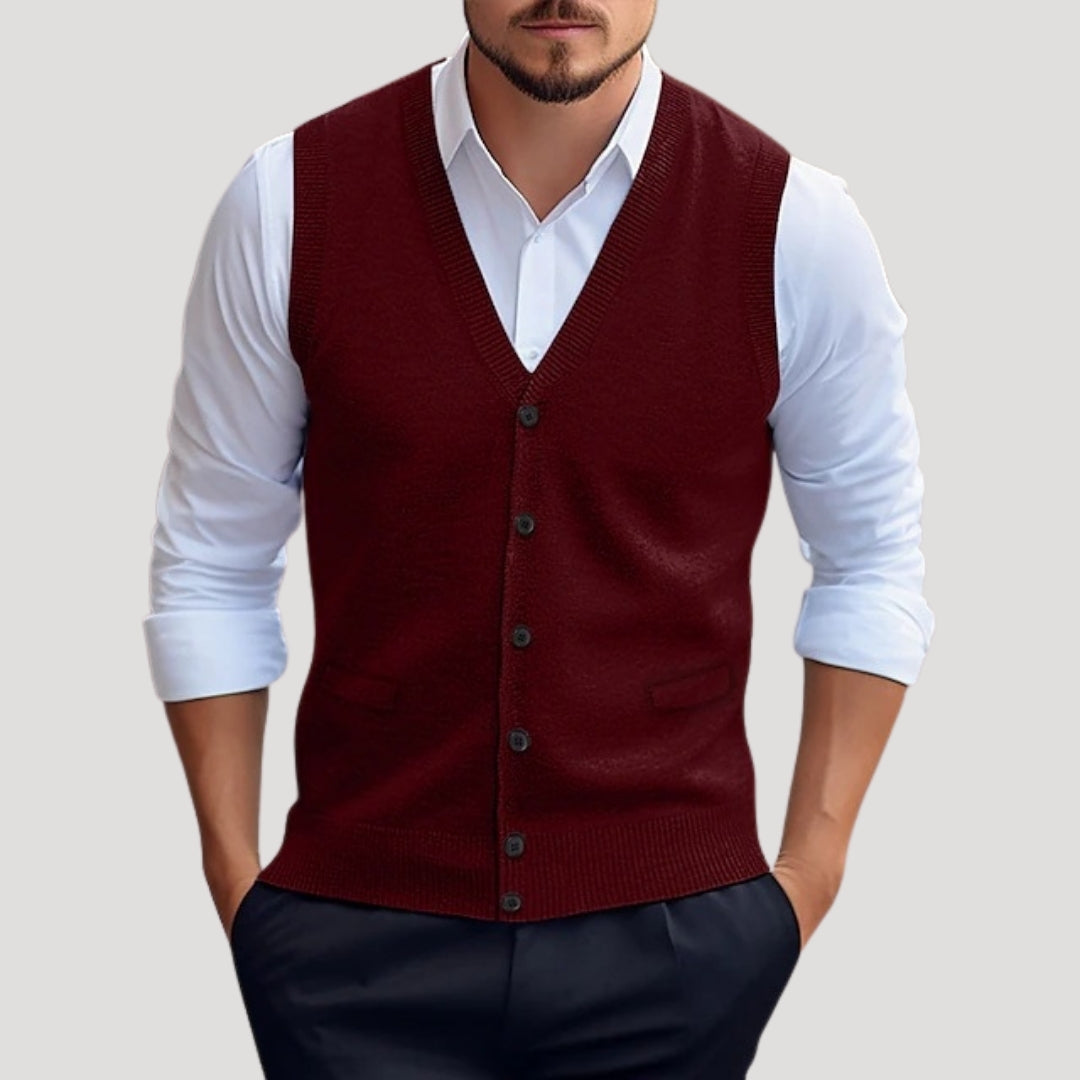 Men's Soft Knit Sleeveless Waistcoat | Stylish Tailored Layering Jumper 2