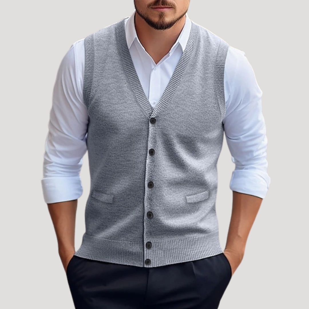 Men's Soft Knit Sleeveless Waistcoat | Stylish Tailored Layering Jumper 4