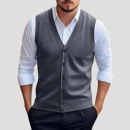 Men's Soft Knit Sleeveless Waistcoat | Stylish Tailored Layering Jumper 5