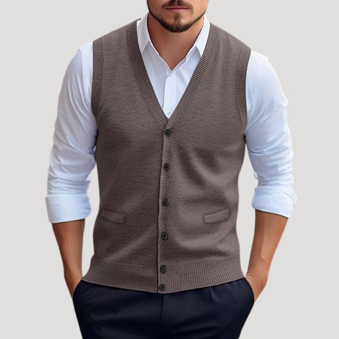 Men's Soft Knit Sleeveless Waistcoat | Stylish Tailored Layering Jumper 6