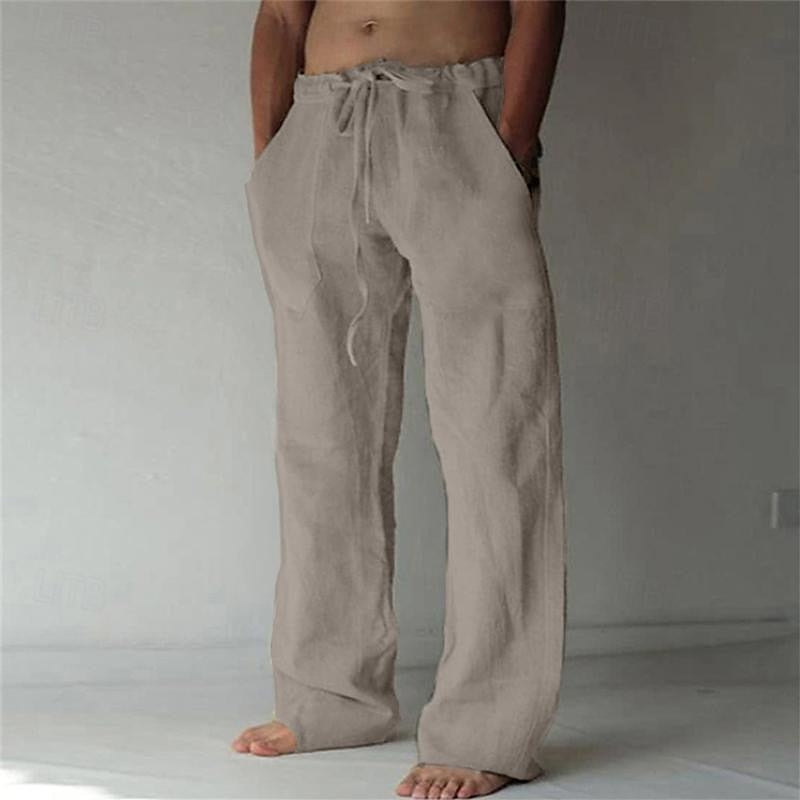 Orion linen trousers styled for warm weather