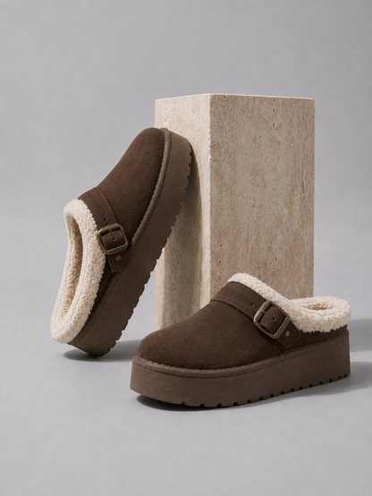 Elina | Lined Buckle Platform Clogs