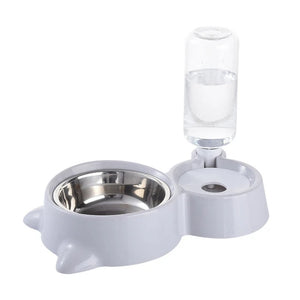 2-in-1 Pet Dog and Cat Bowl Feeder and Automatic Water Dispenser