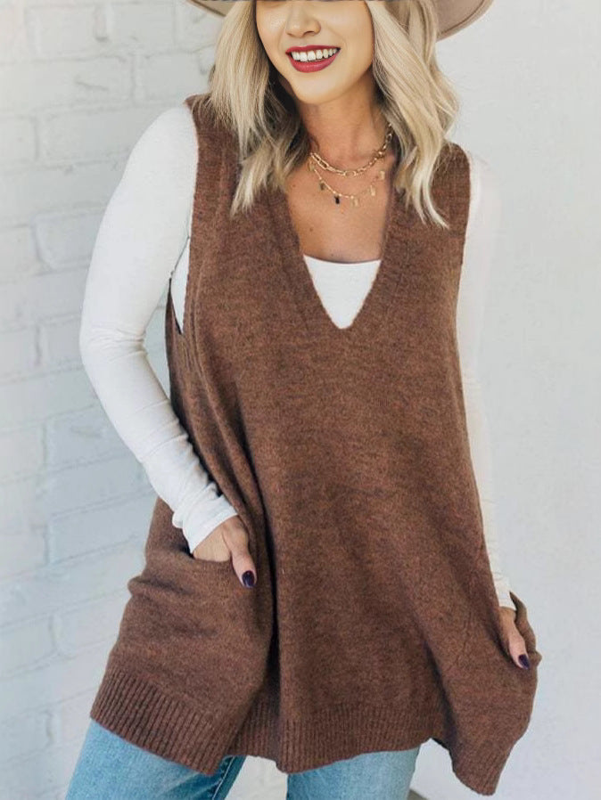 New Women's Loose Swing Cute Oversized Knit Sweater Vest