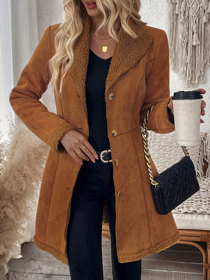 Celeste | Fitted Suede Shearling Jacket