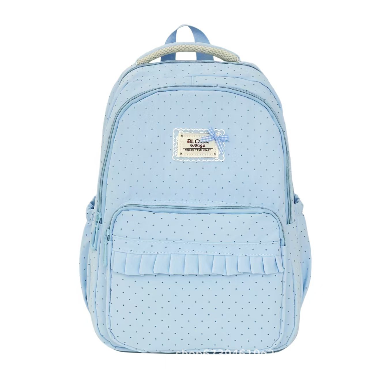 Stylish Polka Dot Ruffled Backpack