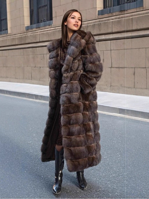 Vivienne | Hooded Longline Faux Fur Coat