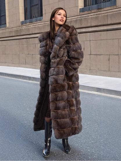 Vivienne | Hooded Longline Faux Fur Coat