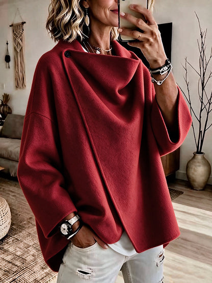 Odette | Asymmetric Lapel Wool-Blend Coat
