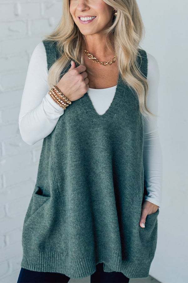 New Women's Loose Swing Cute Oversized Knit Sweater Vest