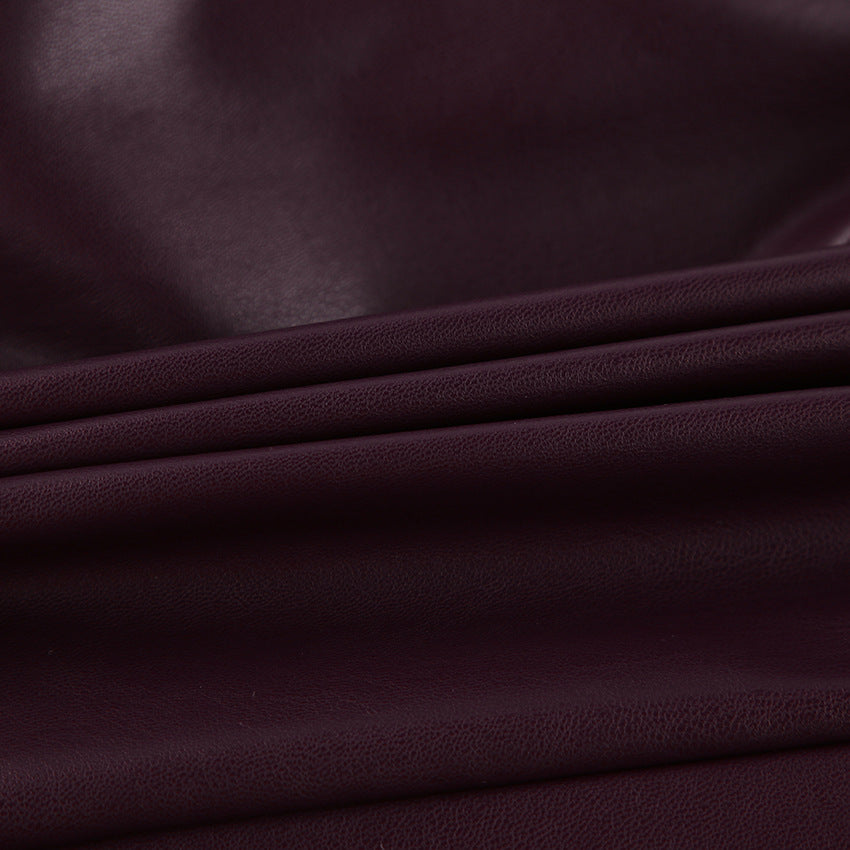 Scarlett | Belted Stand Collar Faux Leather Jacket