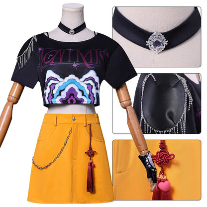 Kids & Adult KPop Mira Costume Fashion Stage Performance Outfit Mira Cosplay Top Skirt and Accessories