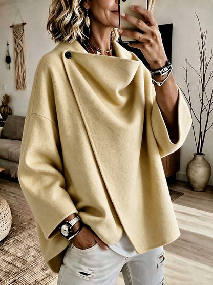 Odette | Asymmetric Lapel Wool-Blend Coat