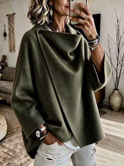 Odette | Asymmetric Lapel Wool-Blend Coat