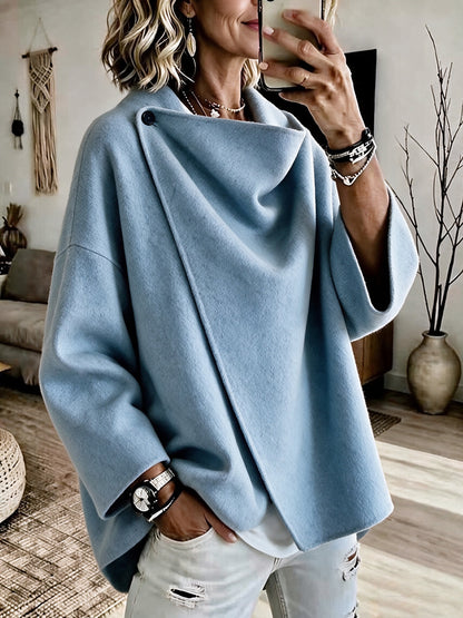 Odette | Asymmetric Lapel Wool-Blend Coat
