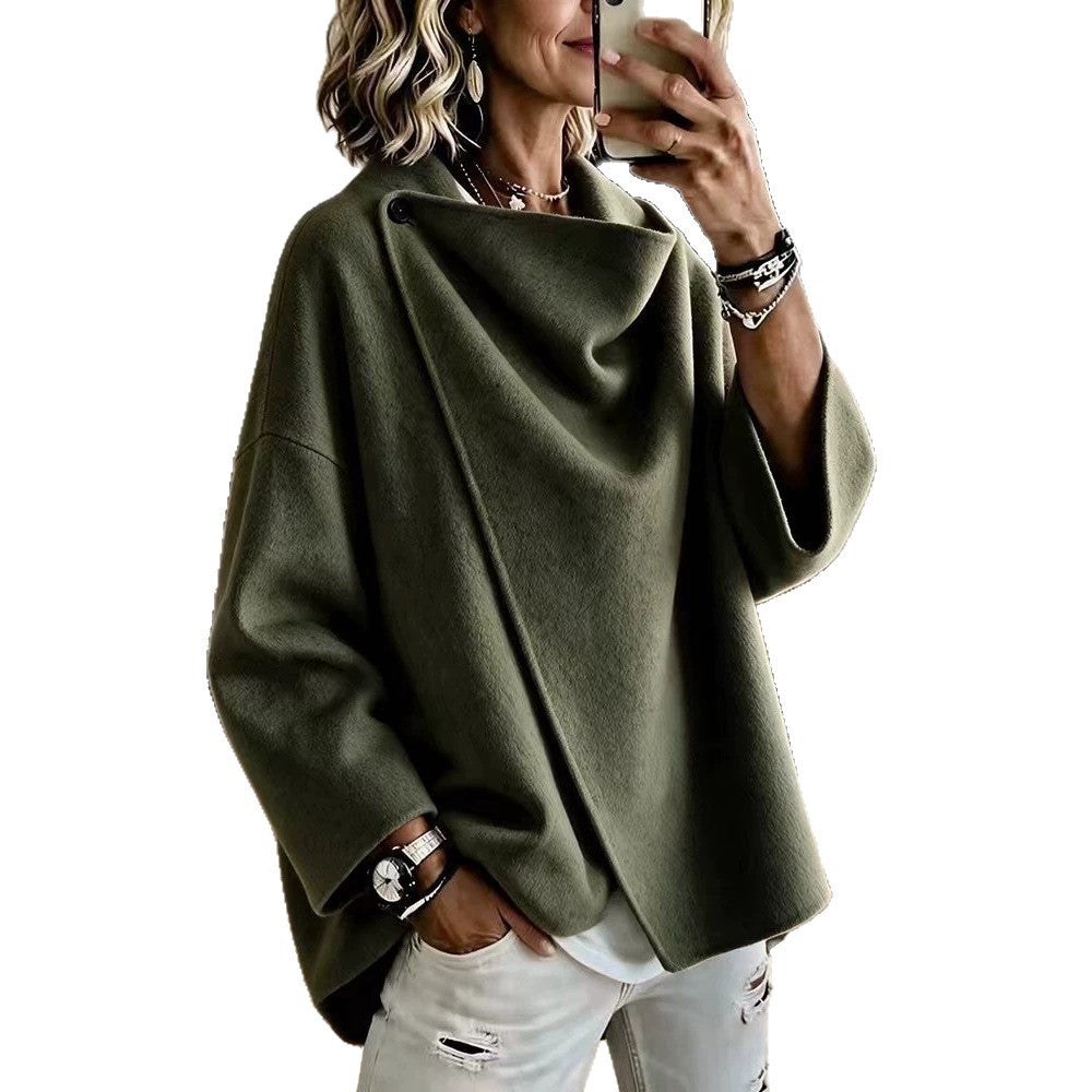 Odette | Asymmetric Lapel Wool-Blend Coat