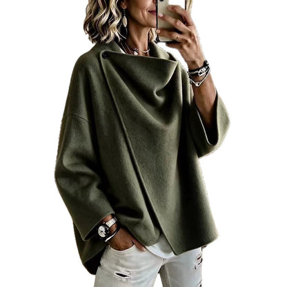Odette | Asymmetric Lapel Wool-Blend Coat
