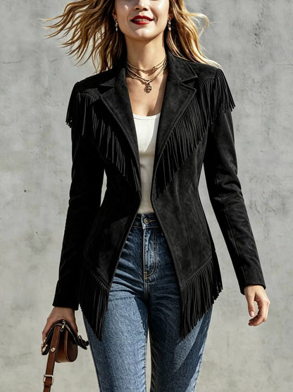Dakota | Faux Suede Fringe Western Jacket