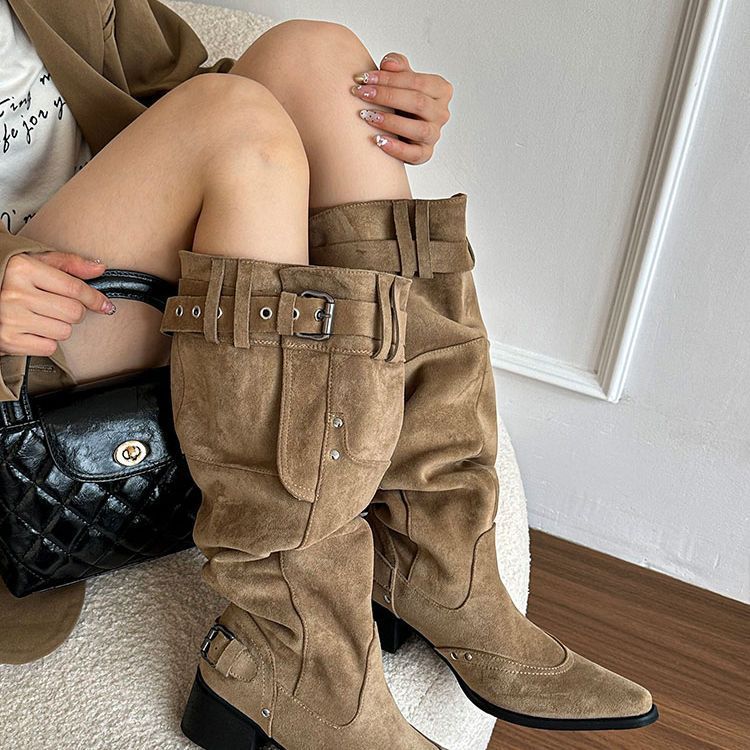 Dallas | Slouchy Suede Western Mid-Calf Boots