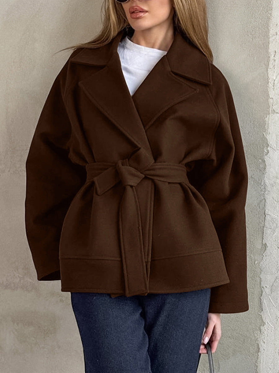 Elodie | Belted Wool Blend Wrap Coat