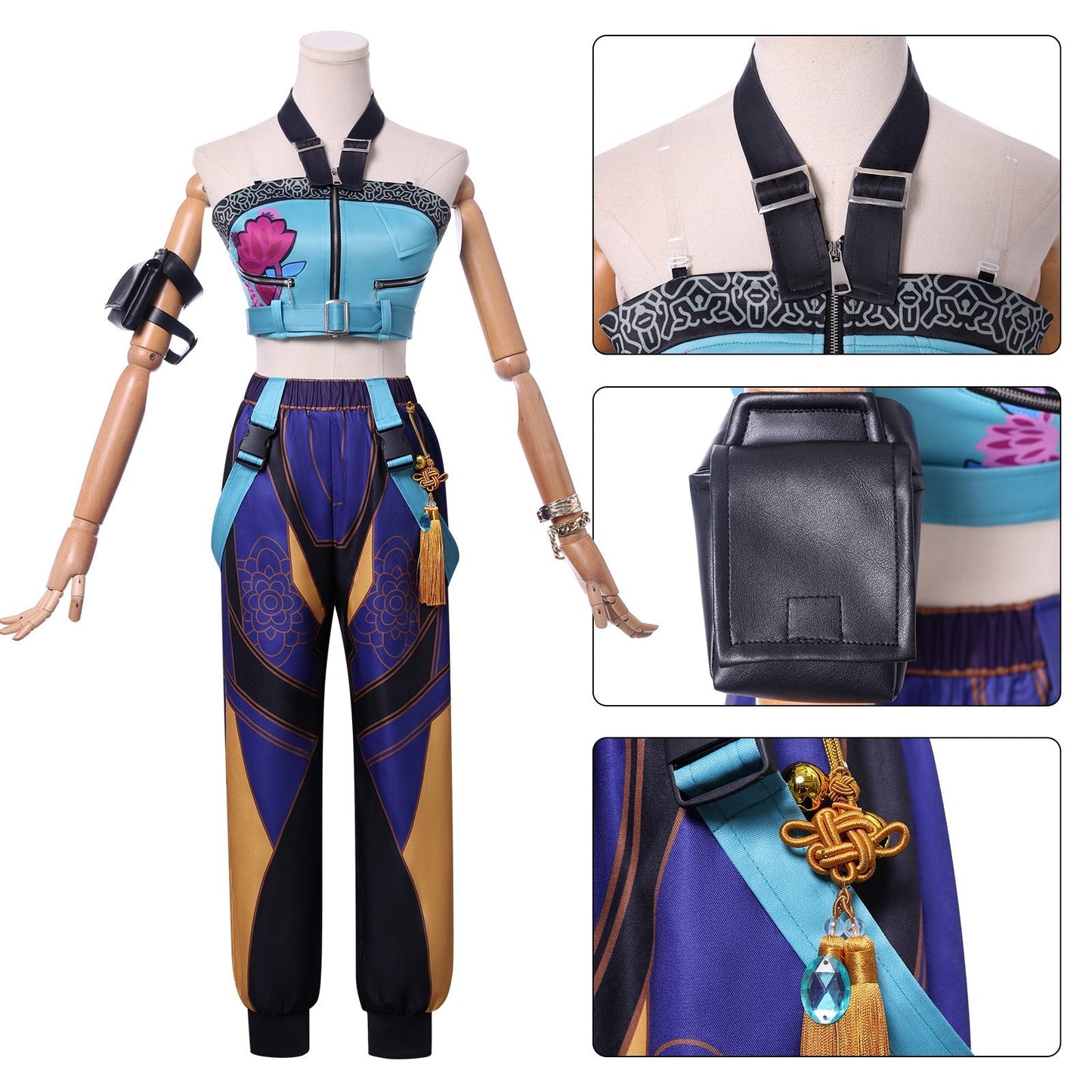 Zoey Blue Costume KPop Iconic Zoey Stage Performance Outfit Full Set