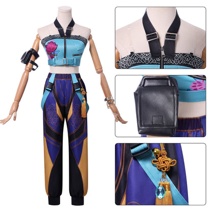 Zoey Blue Costume KPop Iconic Zoey Stage Performance Outfit Full Set