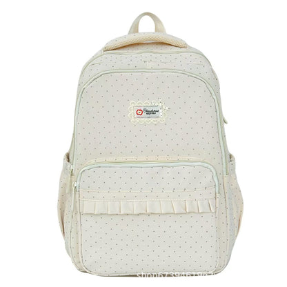 Stylish Polka Dot Ruffled Backpack