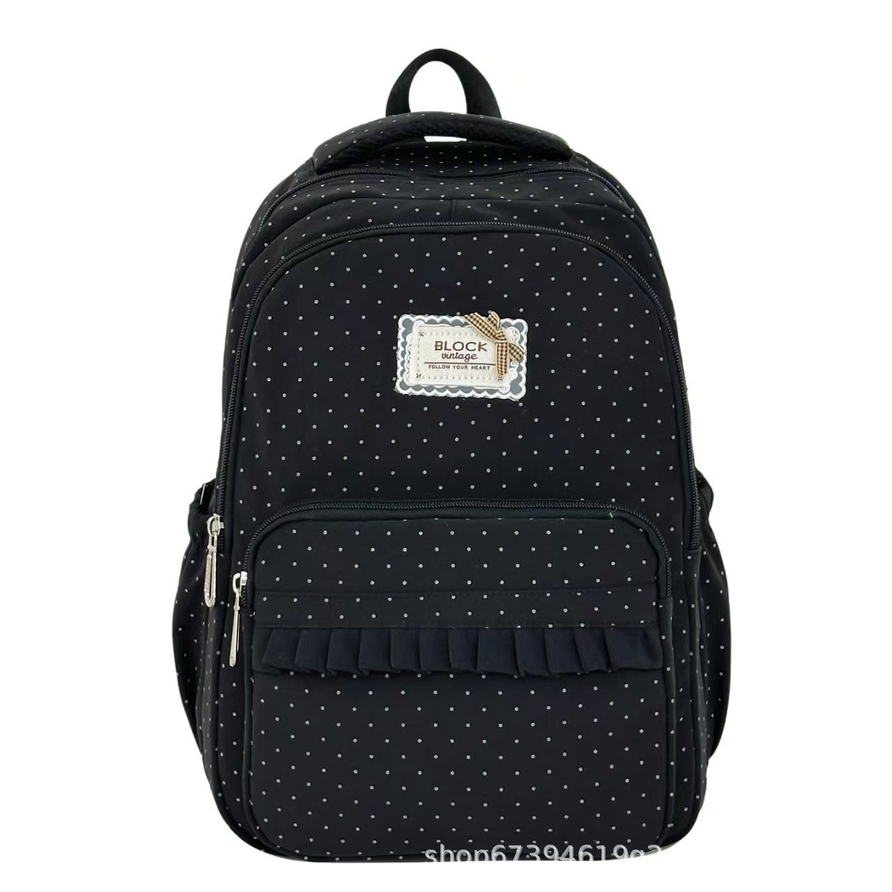 Stylish Polka Dot Ruffled Backpack