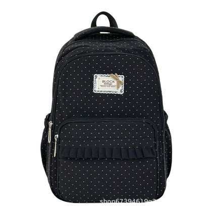 Stylish Polka Dot Ruffled Backpack