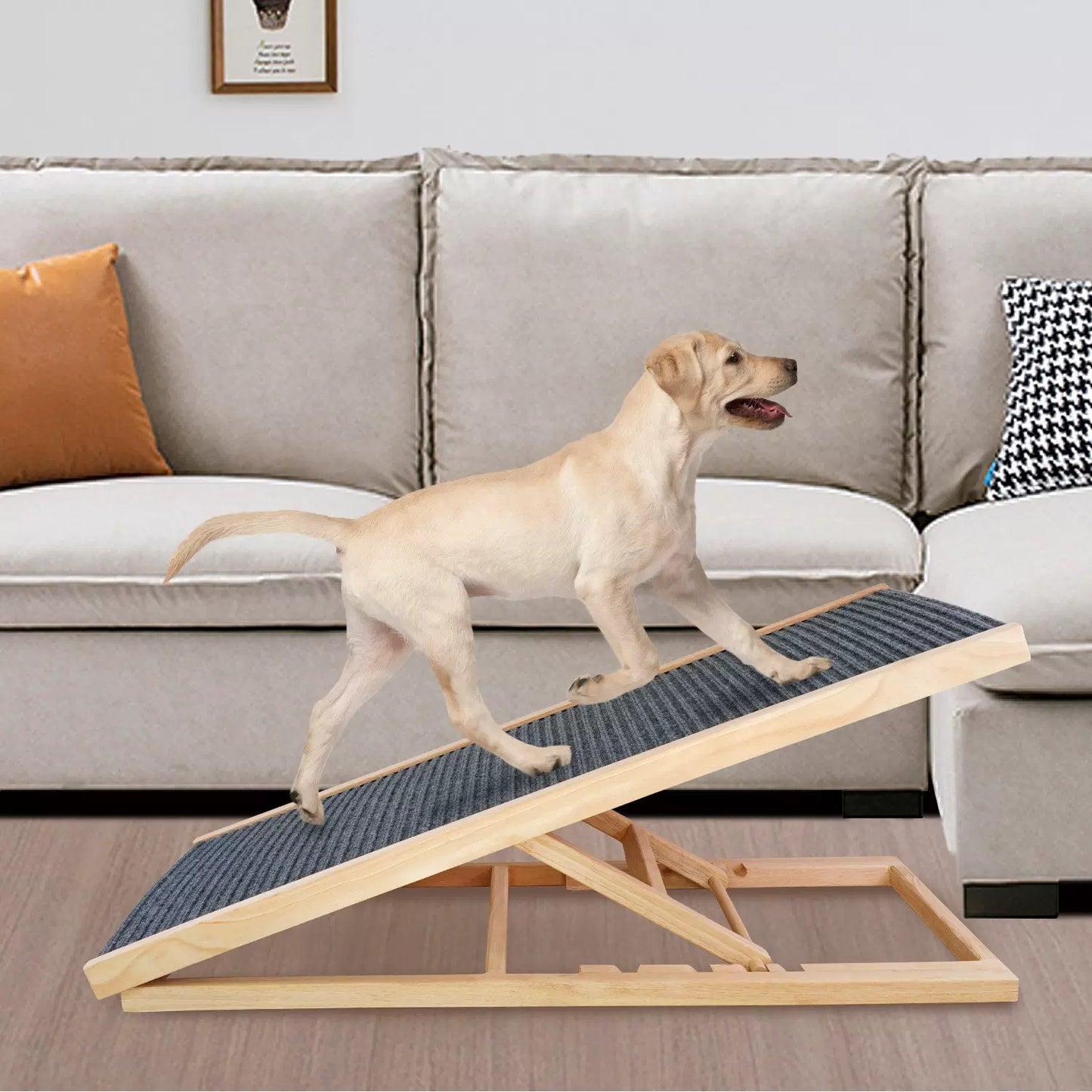 Adjustable Non-Slip Wooden Pet Ramp