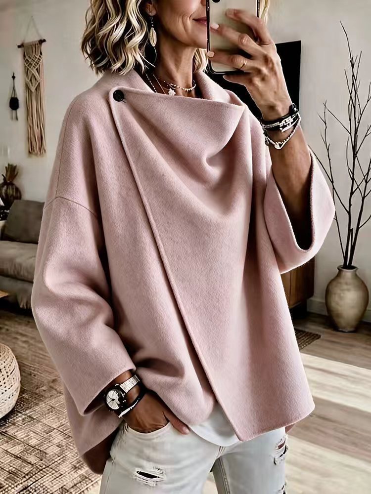 Odette | Asymmetric Lapel Wool-Blend Coat