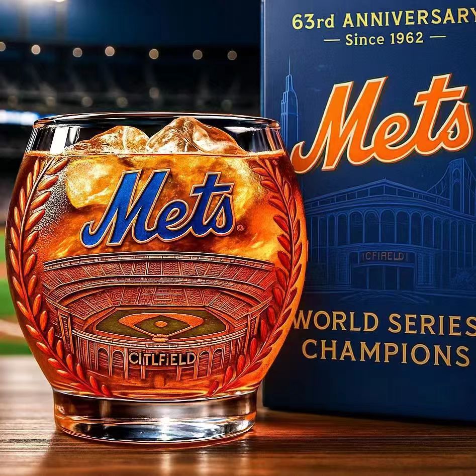 New York Mets 63rd Anniversary Glass